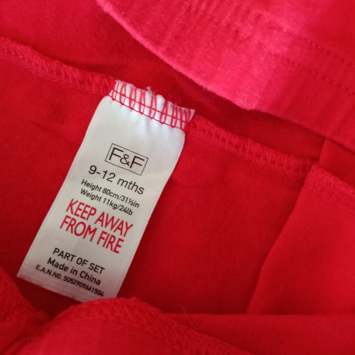Legginsy czerwone F&F rozm. 80 (9-12 m.)