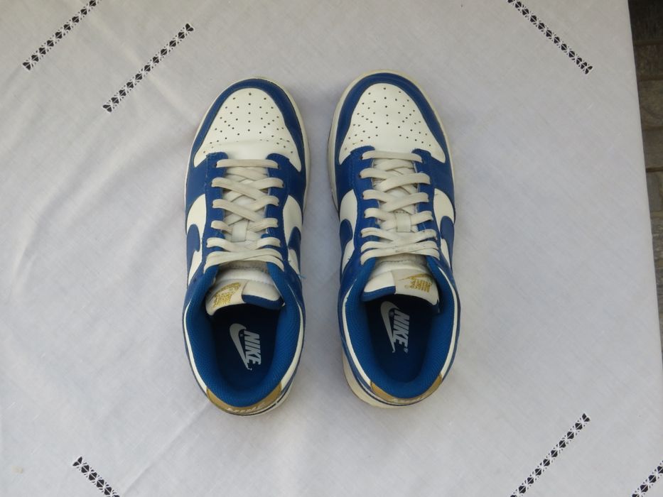 Nike Dunk Low White Blue - Azul e Branco - Tamanho 38.5