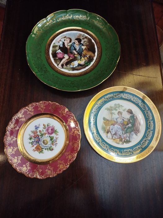 Conjunto 3 pratos Porcelana Limoges