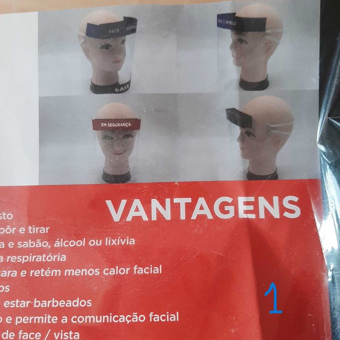 NOVO Viseiras de Proteção Facial com acrílico resistente