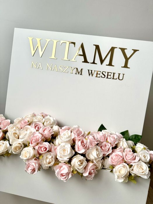 Tablica powitalna flowerbox Witamy dekoracje sali wesele ślub