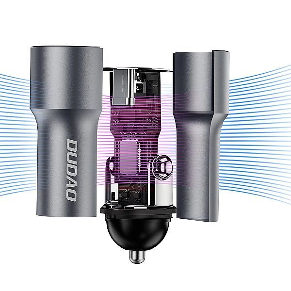 Ładowarka Dudao R14 samochodowa Usb-c 30w Pd - srebrna