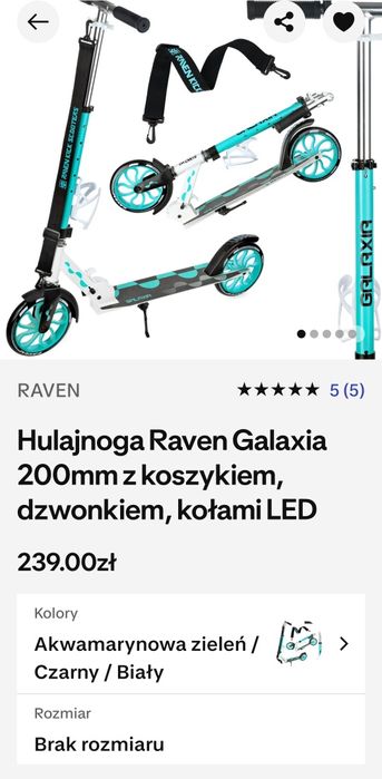 Hulajnoga Raven Galaxia ODBIOR TYLKO OSOBISTY