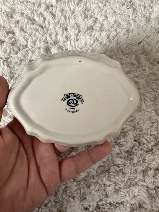 Prato e dedal em cerâmica Caliart Ilhavo Portugal