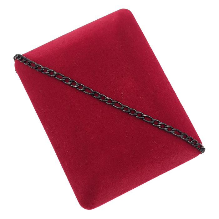 Bransoletka Czarna Figaro 17cm + 3cm - Stal Chirurgiczna