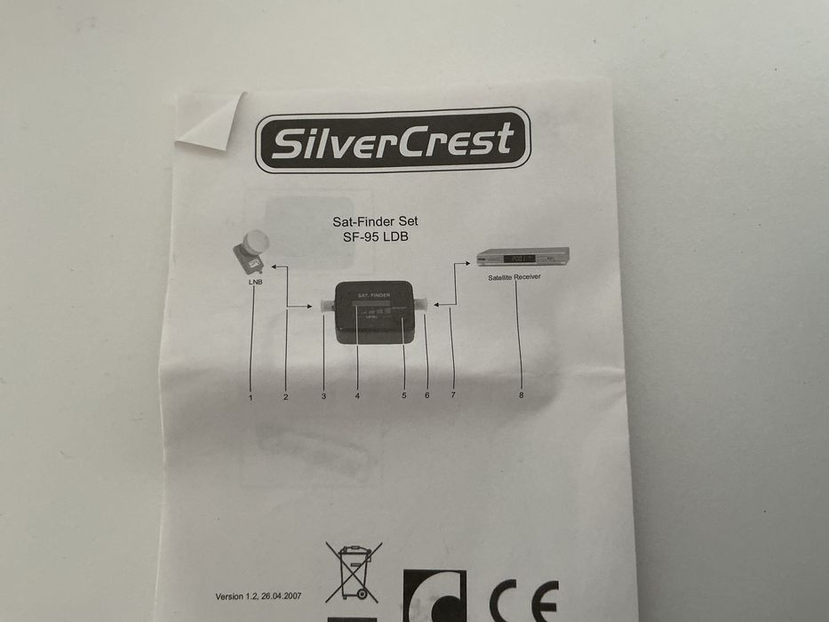 Miernik sygnału satelitarnego sat finder sf-95 ldb do anteny tv