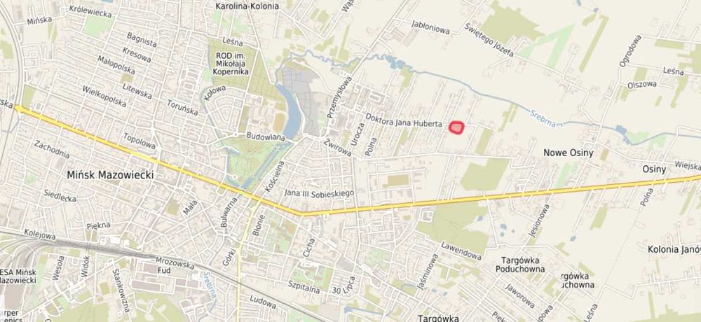 Działka  1314 m² | Karolina ul. Huberta | ASFALT | MEDIA | MPZP