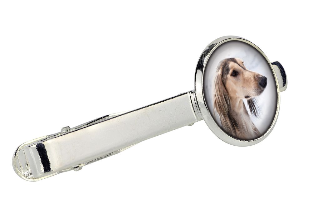 Chart perski, Saluki spinka do krawata ze zdjęciem Art-Dog