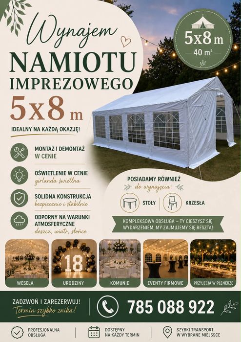 Wynajem namiotu imprezowego