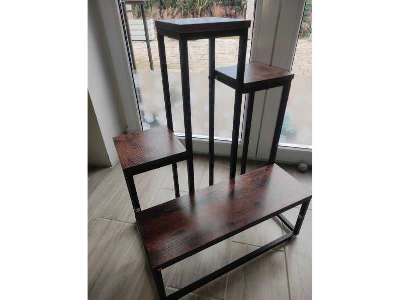 Kwietnik stojący metalowy loft półki na kwiaty regał industrialny NOWY