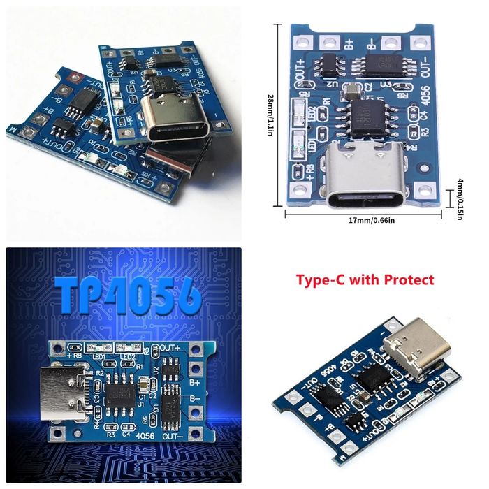 Модуль контролера TP4056 type-c із захистом