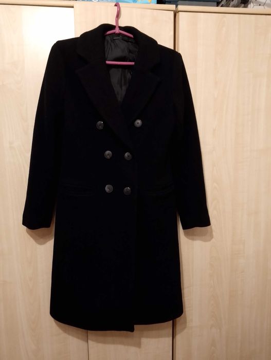 płaszcz czarny  ZARA BASIC XS