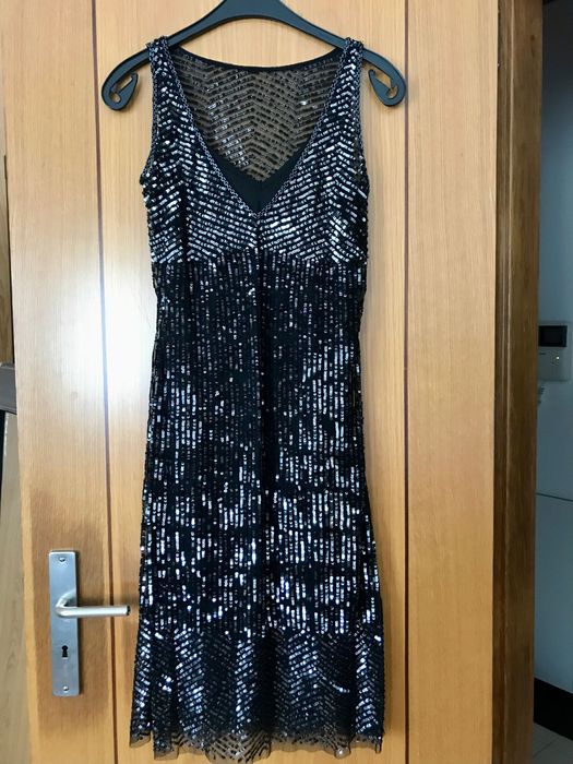 Vestido preto de lantejoulas - Mango (XS)