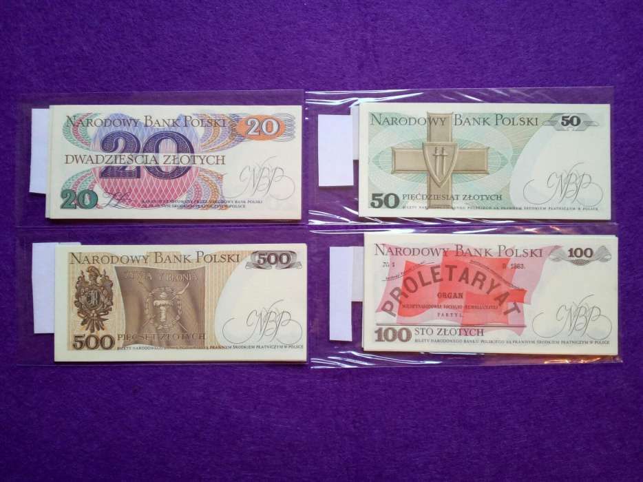 Notas da POLÓNIA * 4 notas diferentes * Novas UNC