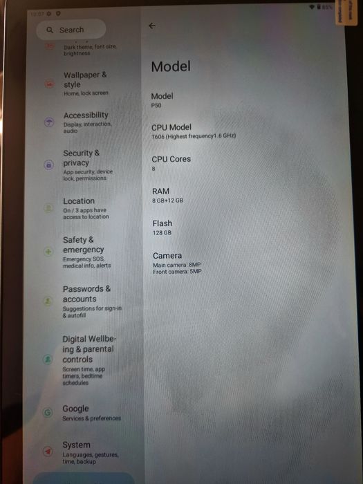 Планшет Teclast P50 8Г/128Г, модель 2025, Android 15, LTE, 2 sim
