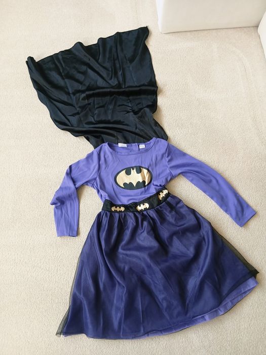 Sukienka BATGIRL rozm. 110/116 na bal karnawałowy, kostium