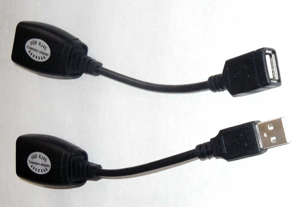USB продовжувач по витій парі RJ45 тест 35м USB удлинитель 8P2C
