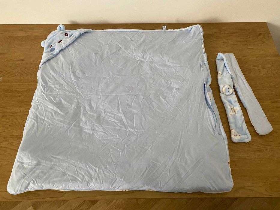 Дитячий конверт-ковдра для новонародженого з капюшоном