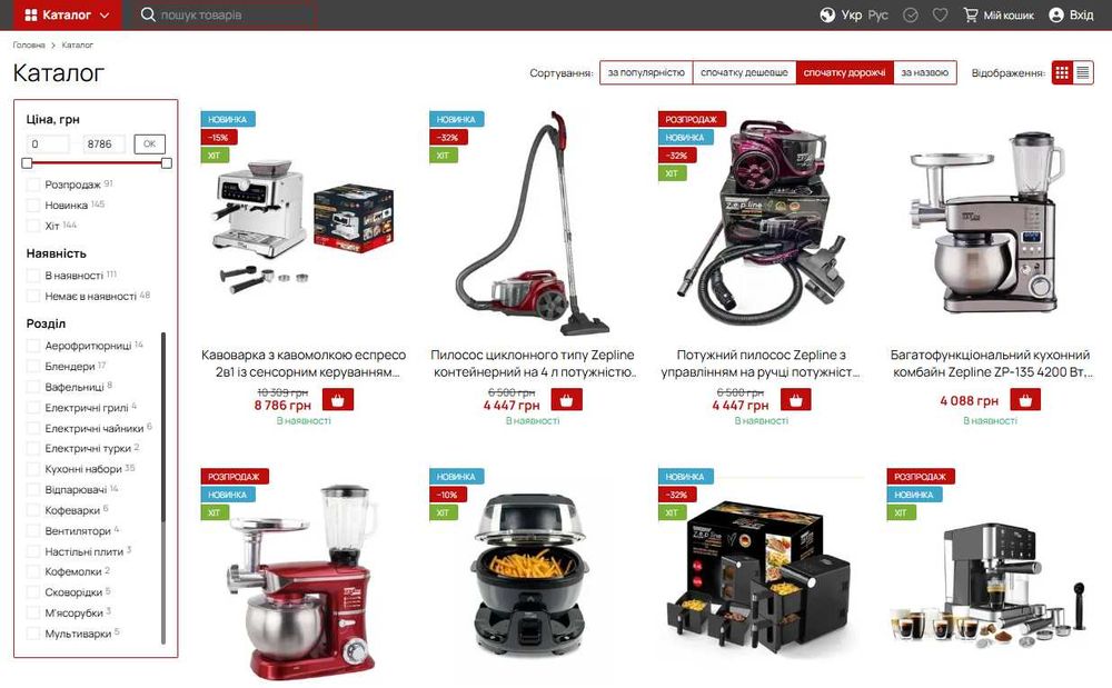 Сайти на  Хорошоп / Інтернет-магазини під ключ