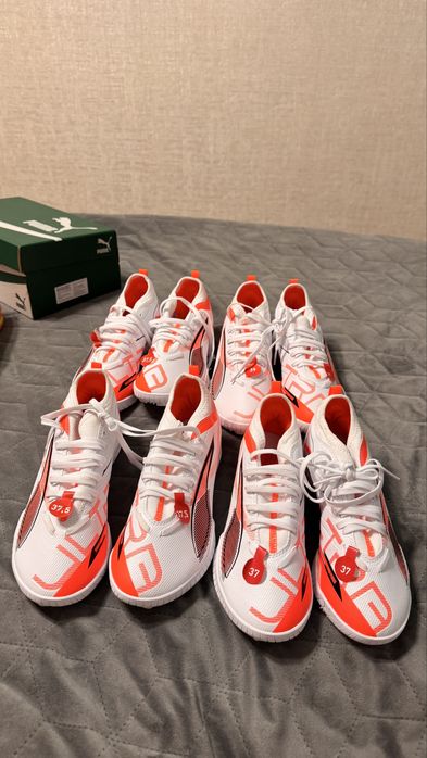 Сороконожки Puma Ultra 5 Match TT Mid White/Red розміри 37; 37,5; 39 ОРИГІНАЛ