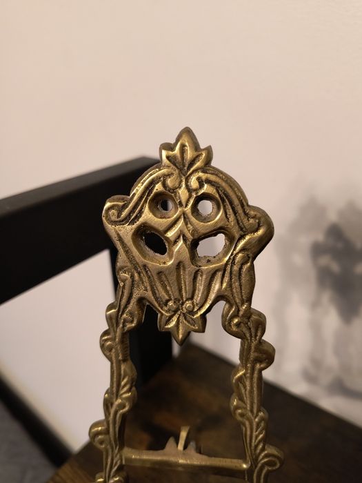 Miniaturowa mosiężna stara sztaluga 2 szt.