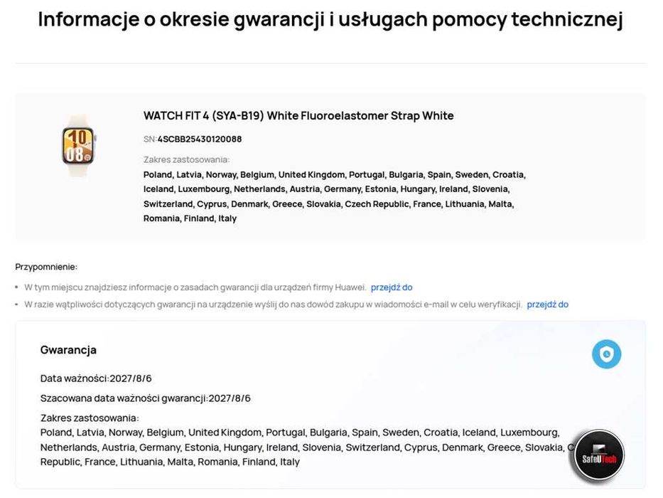 JAK NOWY Huawei Watch Fit 4 Biały - WHITE - GPS - AMOLED - KPL.