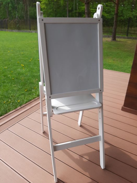 Tablica kredowo magnetyczna drewniana biała