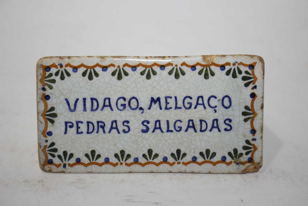 Paliteiro publicitario-Faiança Carvalhinho-Aguas Vidago Melgaço Pedras