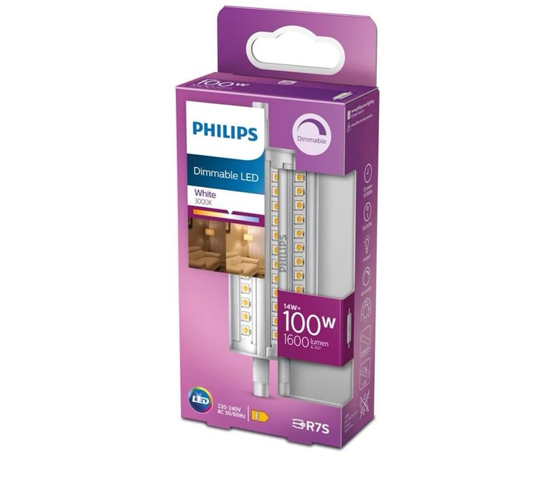 Lâmpada Philips LED 100W R7S 118mm regulável **nova**