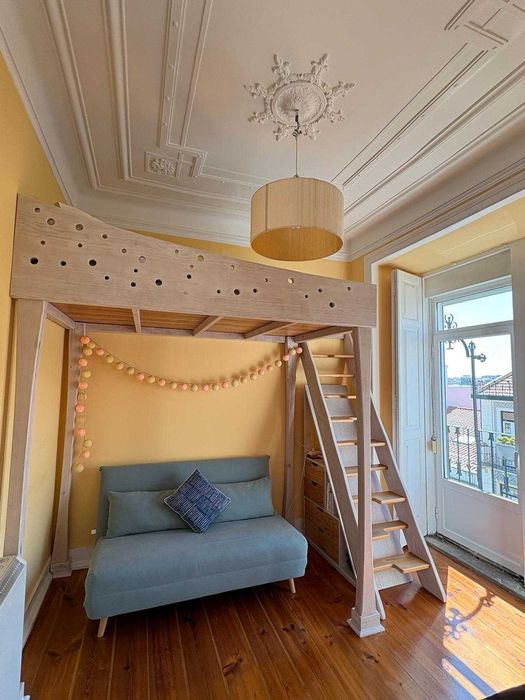 Cama mezzanine/beliche em madeira - Excelente estado