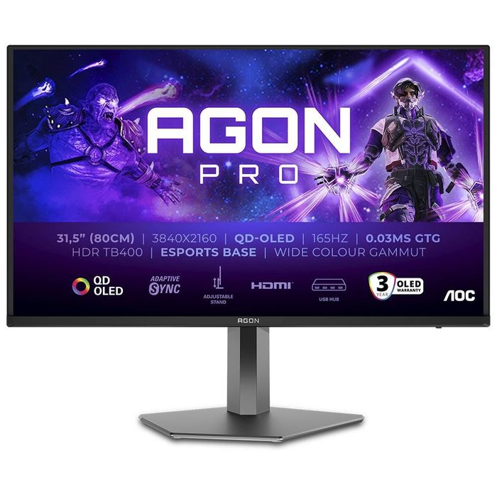 Monitor gaming AOC AG326UD Gaming QD-OLED 31.5" 4K UHD 16:9 165Hz VESA Adaptive Sync / FreeSync | usado 1 dia | com garantia pcdiga
