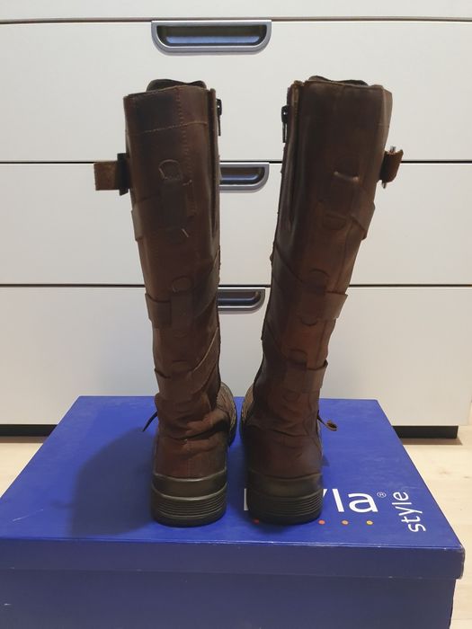 Skórzane ocieplane kozaki damskie Bayla rozm. 39