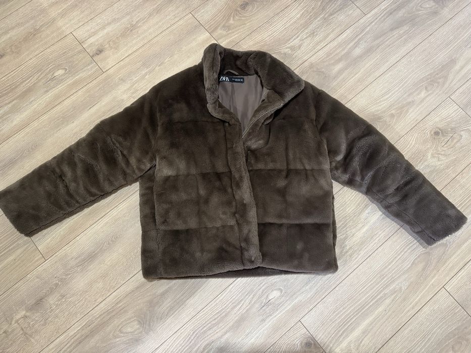 Оригінал! трендова еко шуба шубка zara зара шоколадна