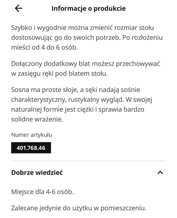 Stół drewniany sosnowy Ikea Stornäs plus 5 krzeseł Ingolf