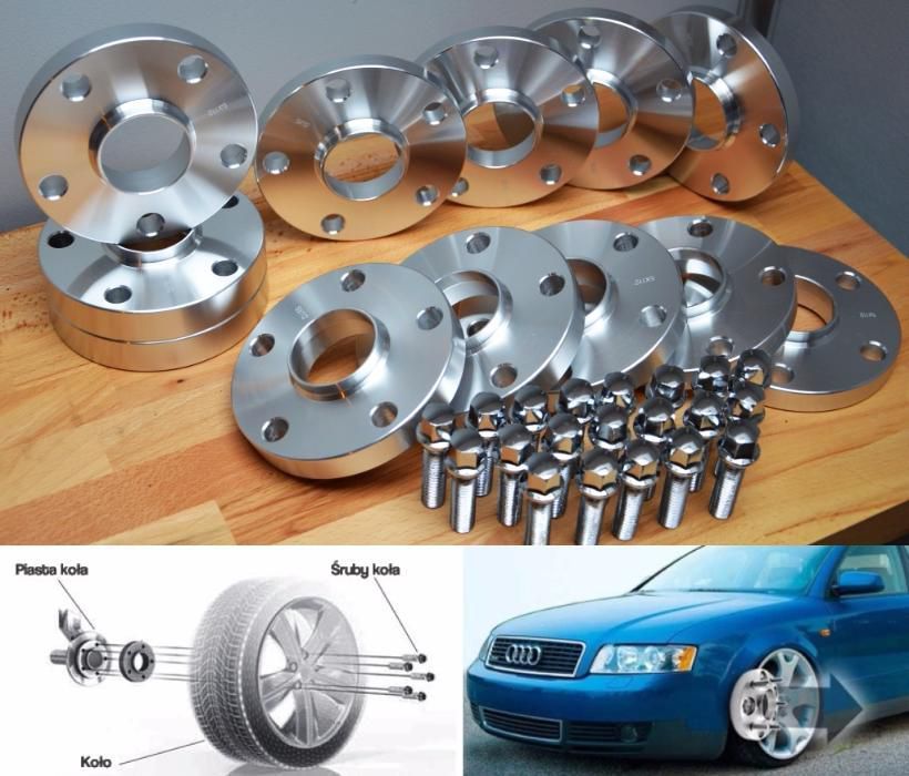 DYSTANSE DO KÓŁ 5x112+śruby Volkswagen Audi Skoda NOWE! sklep! wysyłka