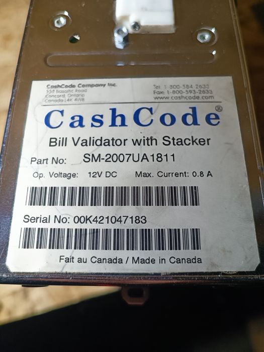 Cashcode SM 12v с касетой