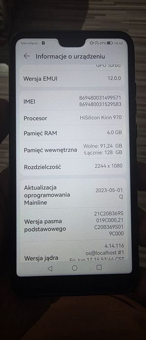 Huawei p20 stan bdb minus