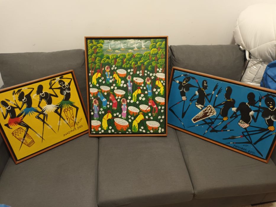 3 quadros originais de Zanzibar