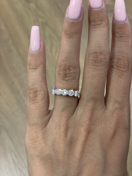 Полудорожка с муасанитами 1.50ct золото 585 GRA.