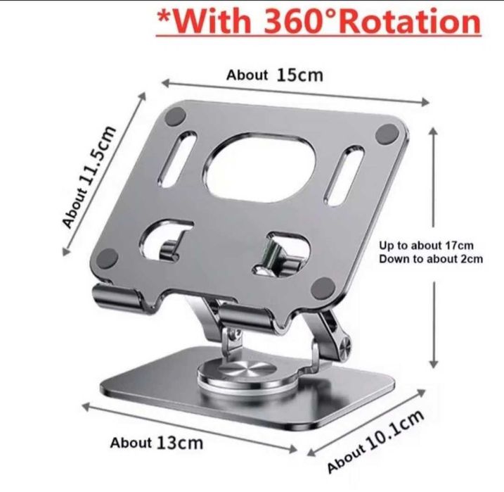 Алюминиевая вращающаяся подставка для планшета + пластиковая подставка