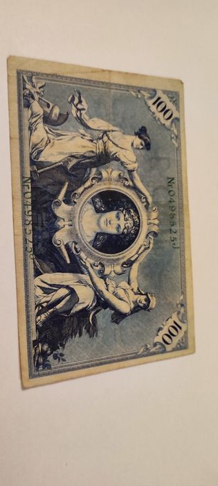 Banknot 100 marek cesarstwo niemieckie 1908 r niebieski unikat