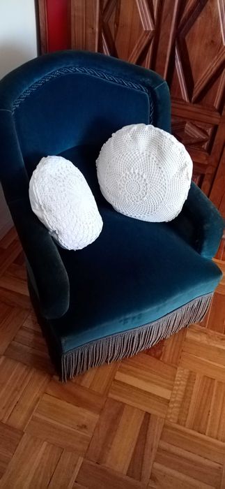 Sofá cadeirão de veludo