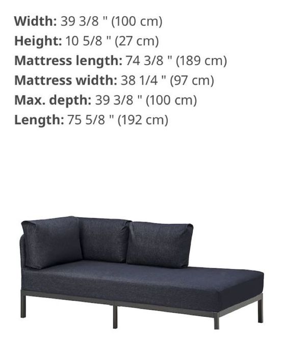 SOFÁ CAMA/DIVÃ  Ravaror da Ikea - c/ COLCHÃO DE MOLAS - 200X90