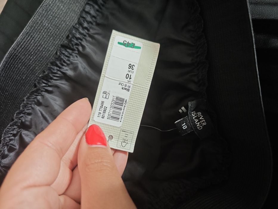 Spódnica Rivier island skórzana plisowana długa retro vintage czarna a