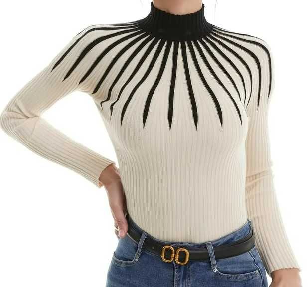 Bluzka damska, półgolf, z długim rękawem. Rozmiar: S/M