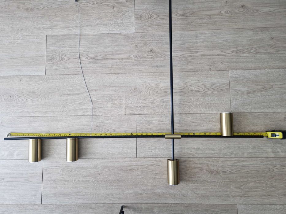 Lampa złota wisząca LED 5 reflektorów