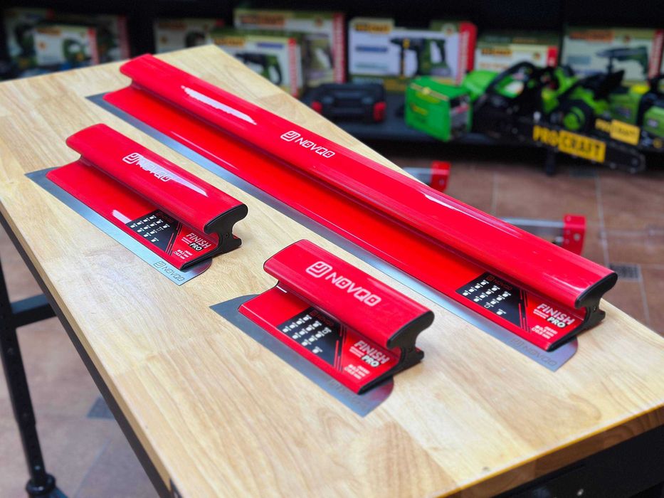 Комплект NOVQO Finish Pro, 3 Шпателя + Валик, нержавіючі, змінні леза