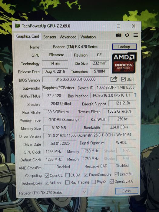 Компʼютер (E5-2660, 32GB, RX470 8GB)