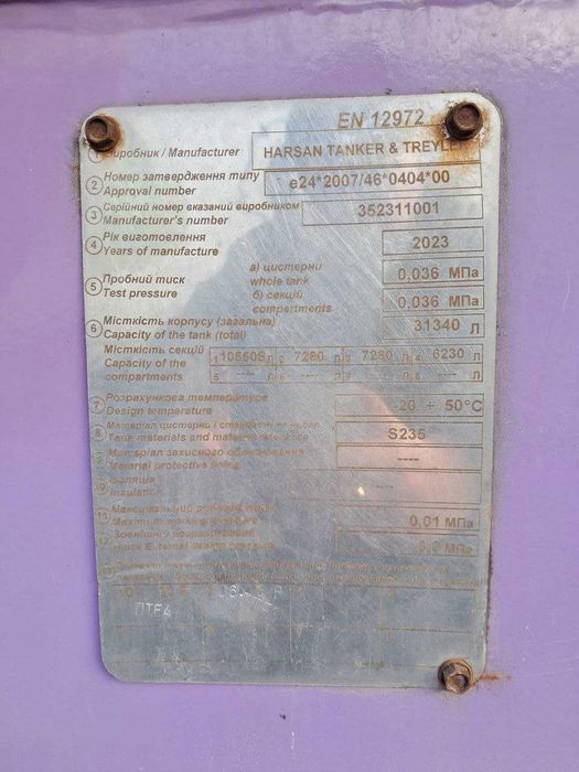 Напівпричіп-цистерна HARSAN HRSN3 | 2023 рік