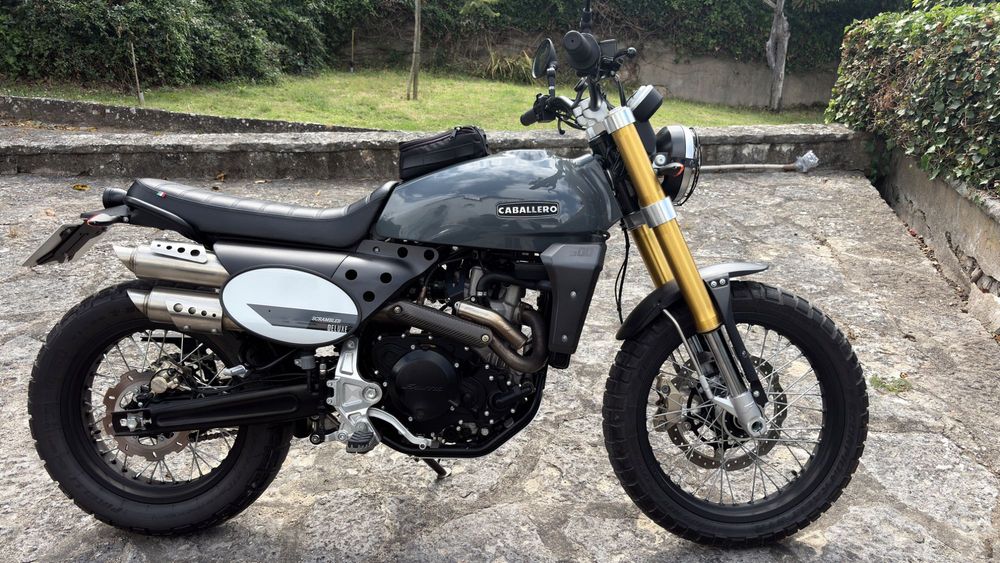 Fantic Caballero 500 Scrambler Deluxe theme. Approx 6800km. Many upgrades!